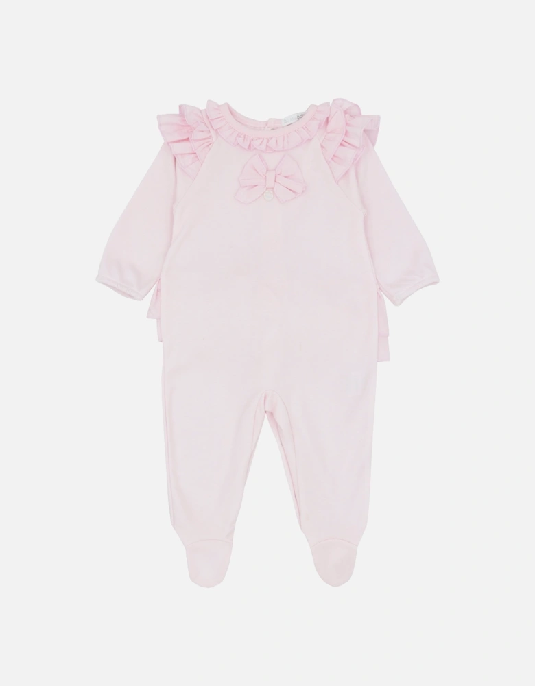 Pink Bow Cotton Babygrow