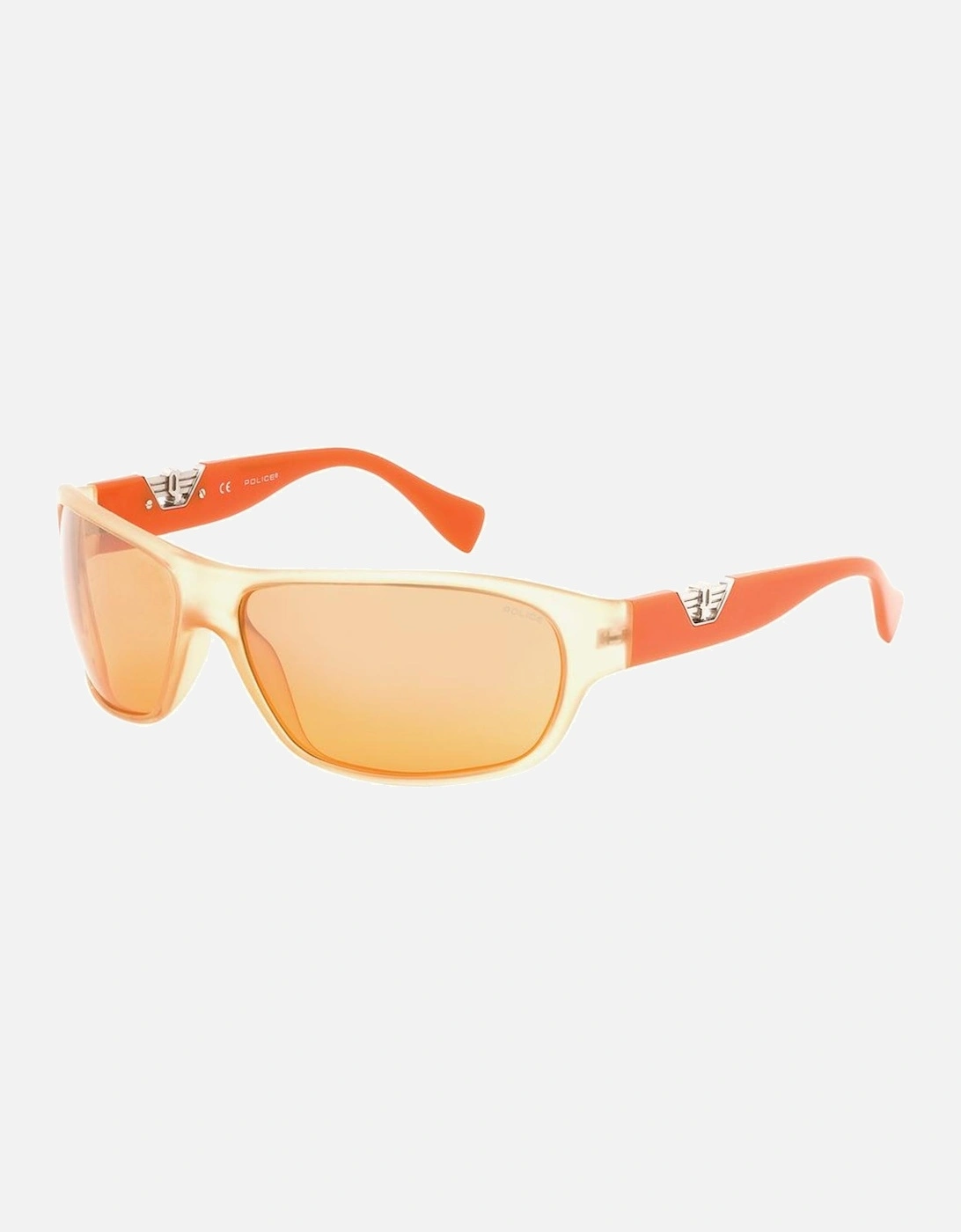 Injected Frame Sunglasses with Silver Mirror Lens Unisex - Orange, 2 of 1