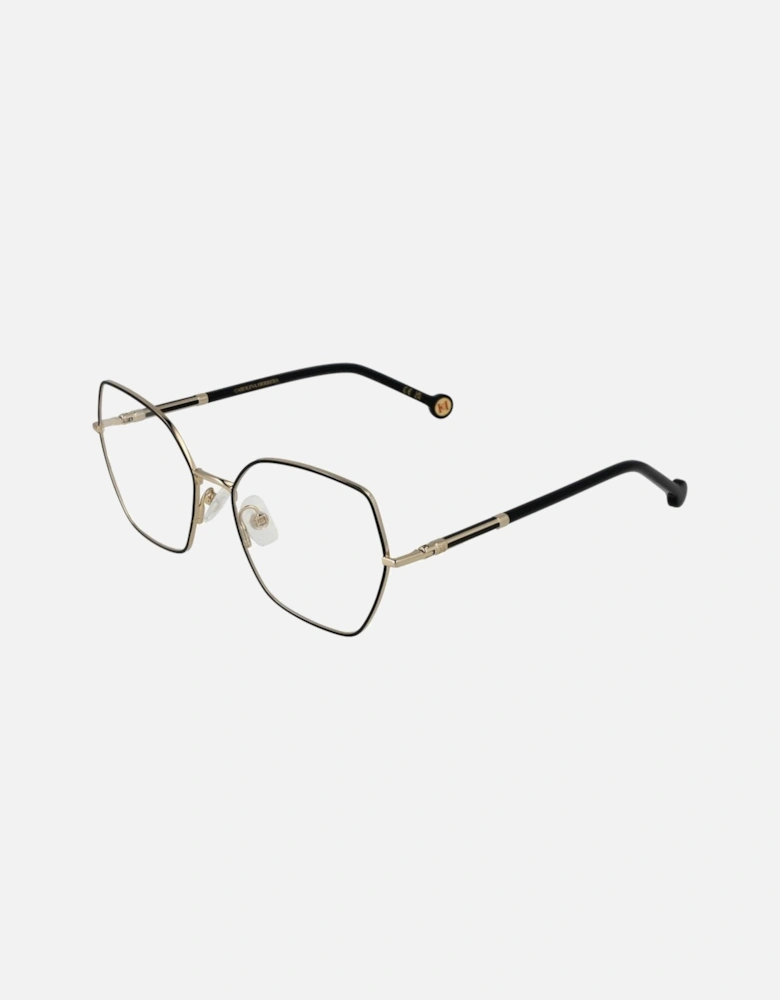 Full-Rim Metal & Plastic Frame Glasses with Case Women - Black
