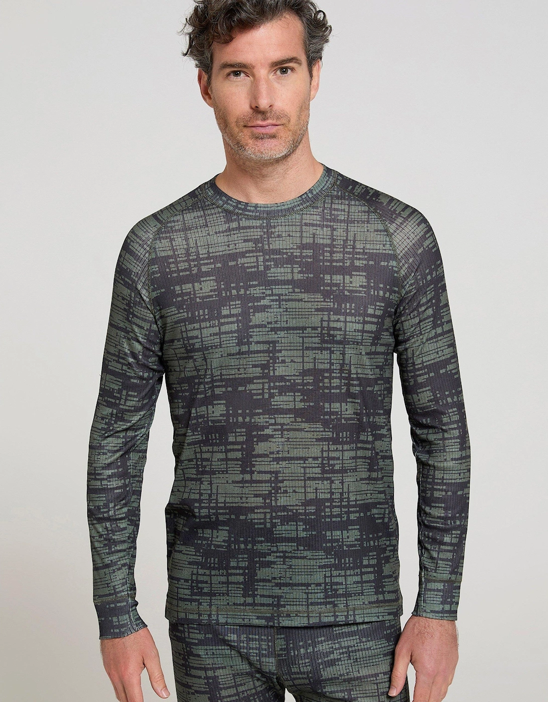 Mountain Warehouse Men's Green Talus Camouflage Thermal Top - Size: 3XL