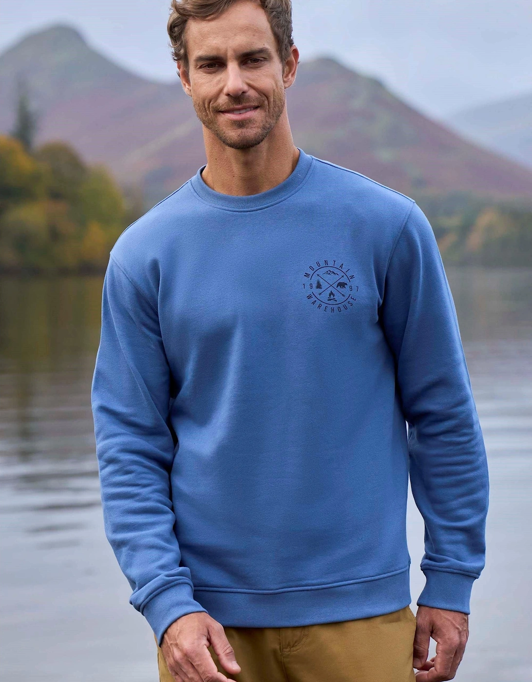 Mountain Warehouse Men's Blue Mountain Crew Neck Sweatshirt - Size: 4XL