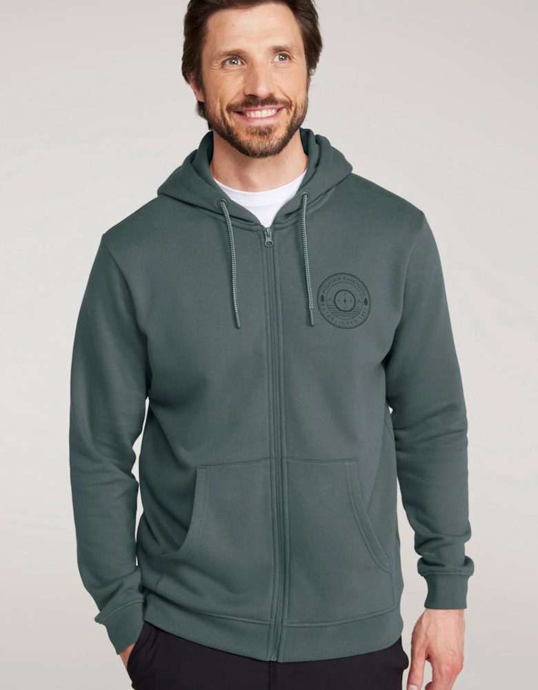 Mens Circle Mountain Drawcord Full Zip Hoodie