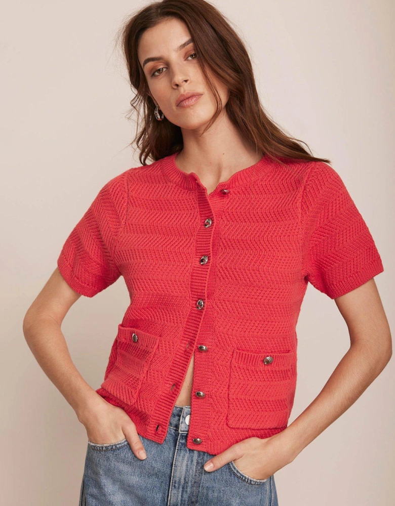 Cotton Textured Top - Red