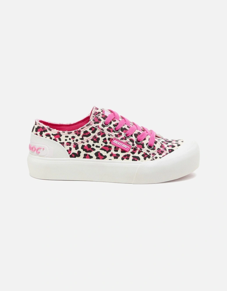 Jazzin Plus Monroe Leopard Plimsoll - Pink