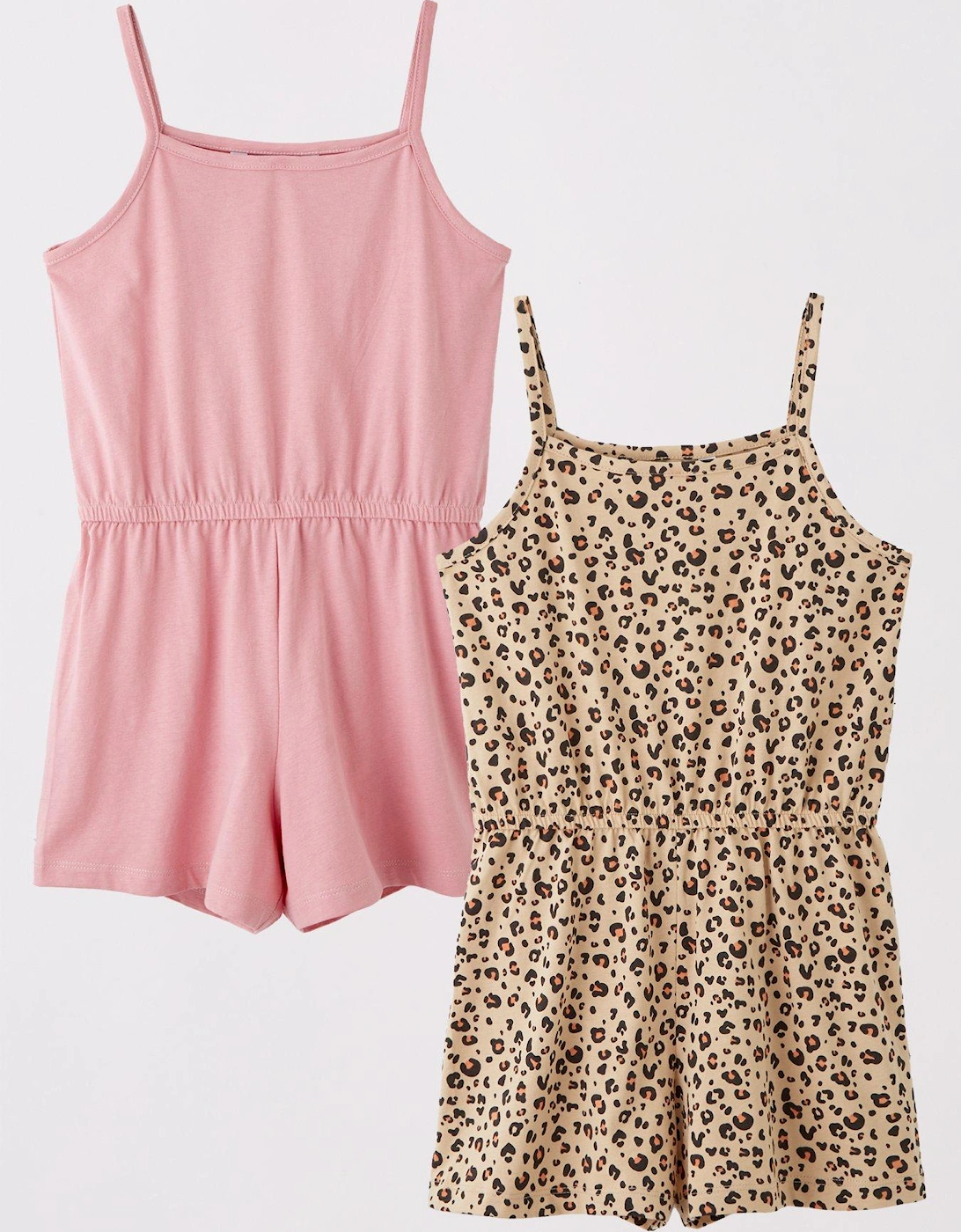 Girls Animal Print 2 Pack Playsuit - Multi, 2 of 1