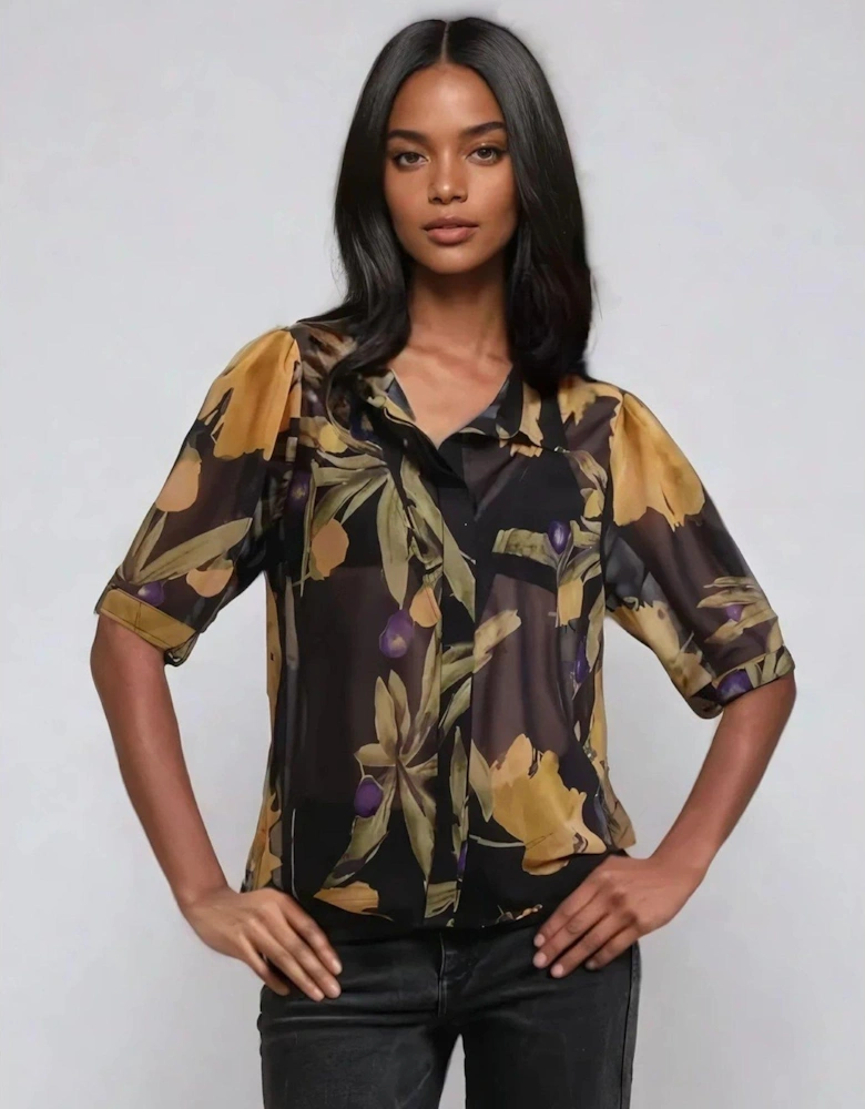 Indium Shirt Blouse With Puff Shoulder