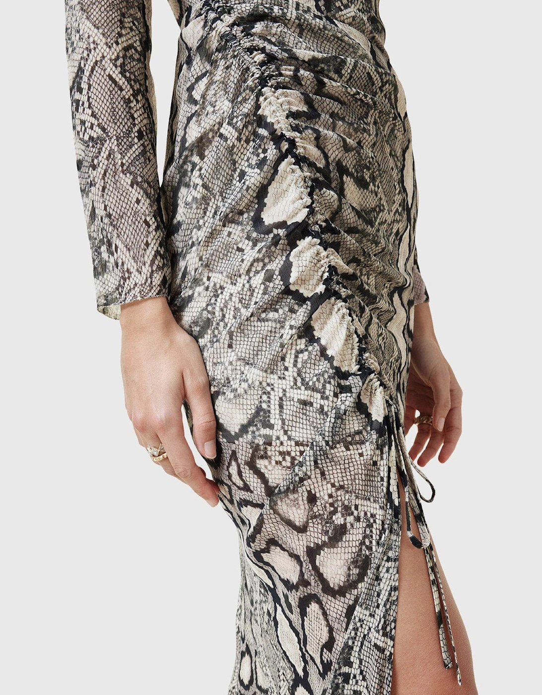 Rizo Snake Print Silk Blend Midi Dress - Multi