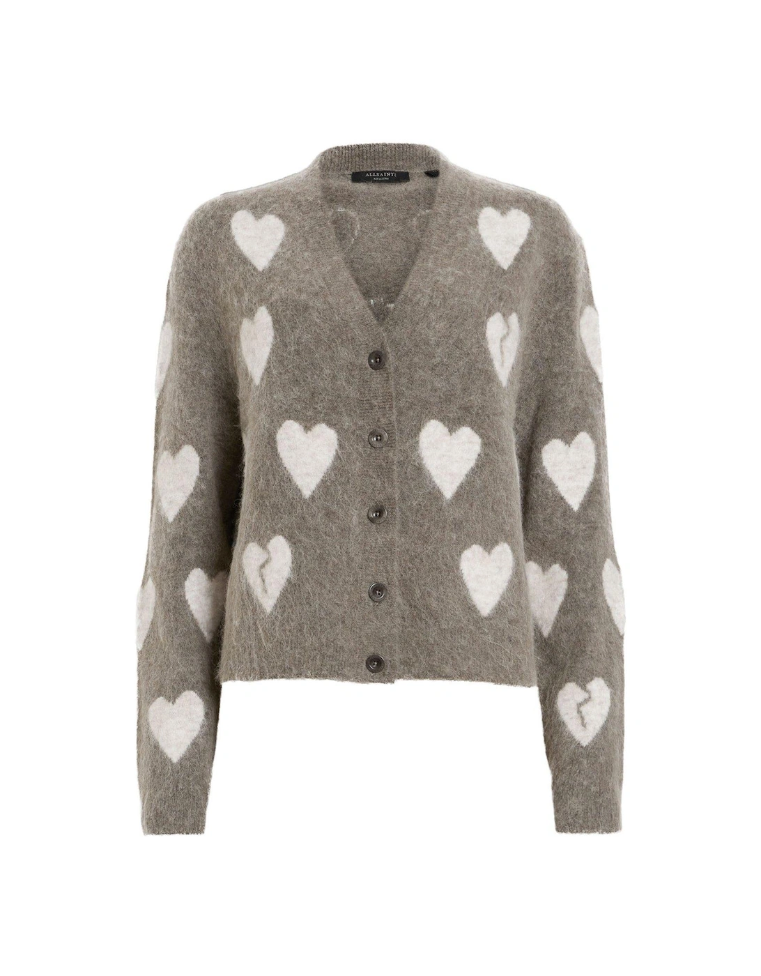 Amora Love Heart Jacquard Brushed Jumper - Brown