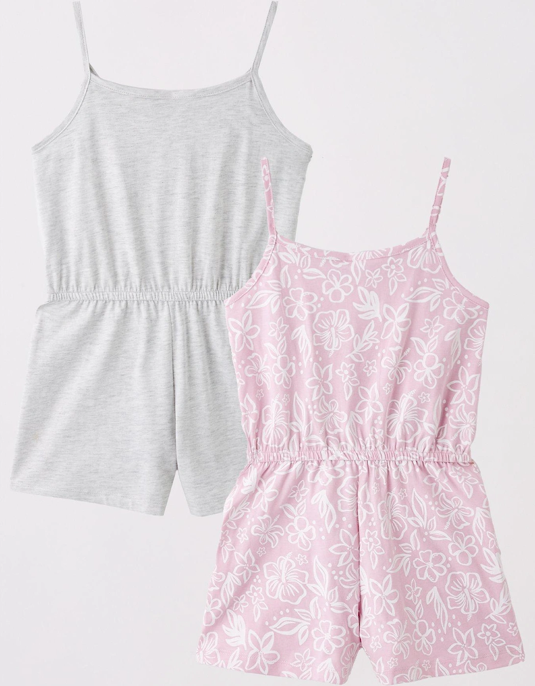 Girls Floral 2 Pack Playsuit - Multi, 2 of 1