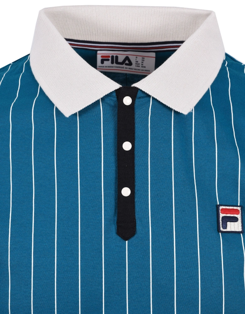 Bb1 Classic Vintage Striped Polo Deep Lagoon/Gardenia/Black