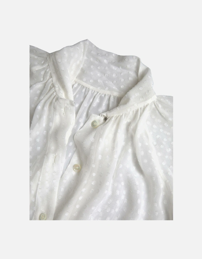 Long Sleeve Blouse Bow Tie Neck Women - White T-Shirts