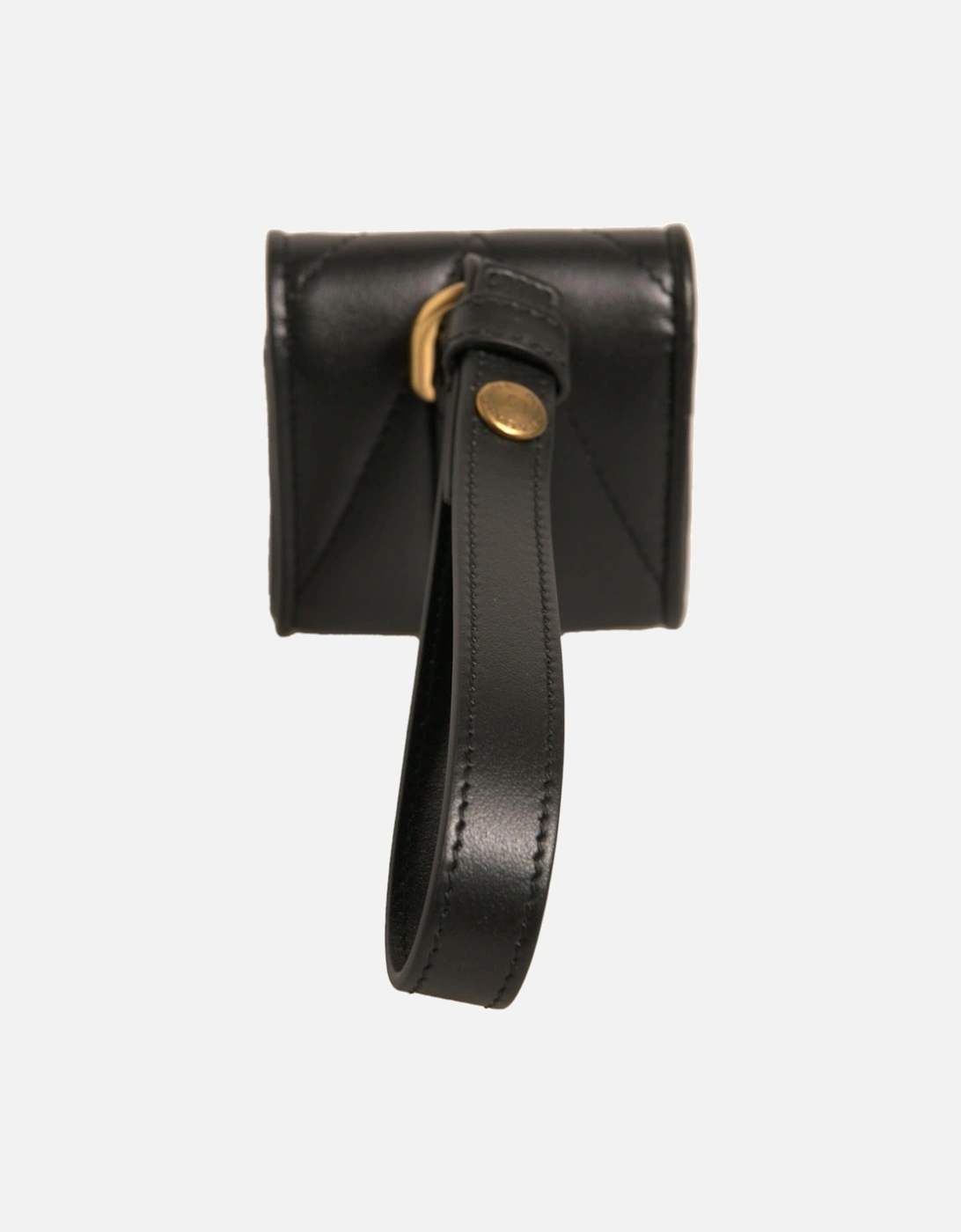Leather Airpods Case with Logo Plaque Women - Black Miscellaneous