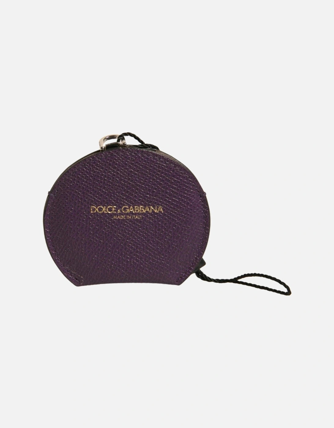 Dolce & Gabbana Women's Purple Leather Hand Mirror Holder With Logo Details - Size: One Size