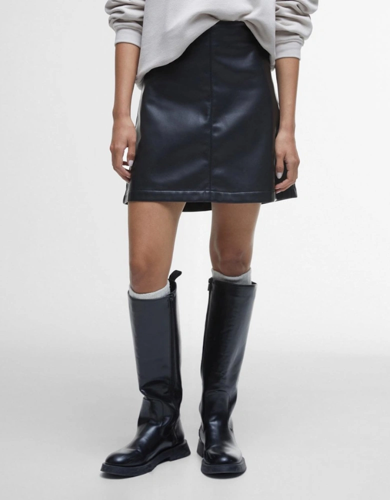 Peyton Womens Faux Leather Skirt