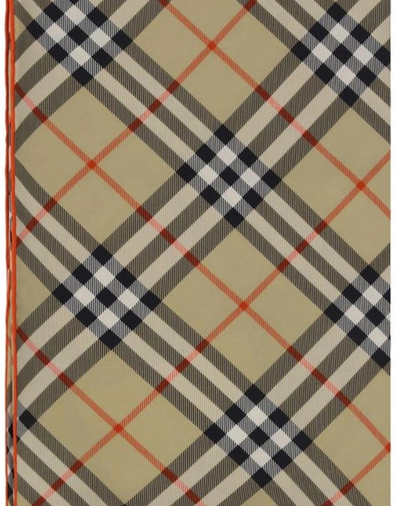 Silk Scarf with Iconic Check Pattern Women - Beige Scarves