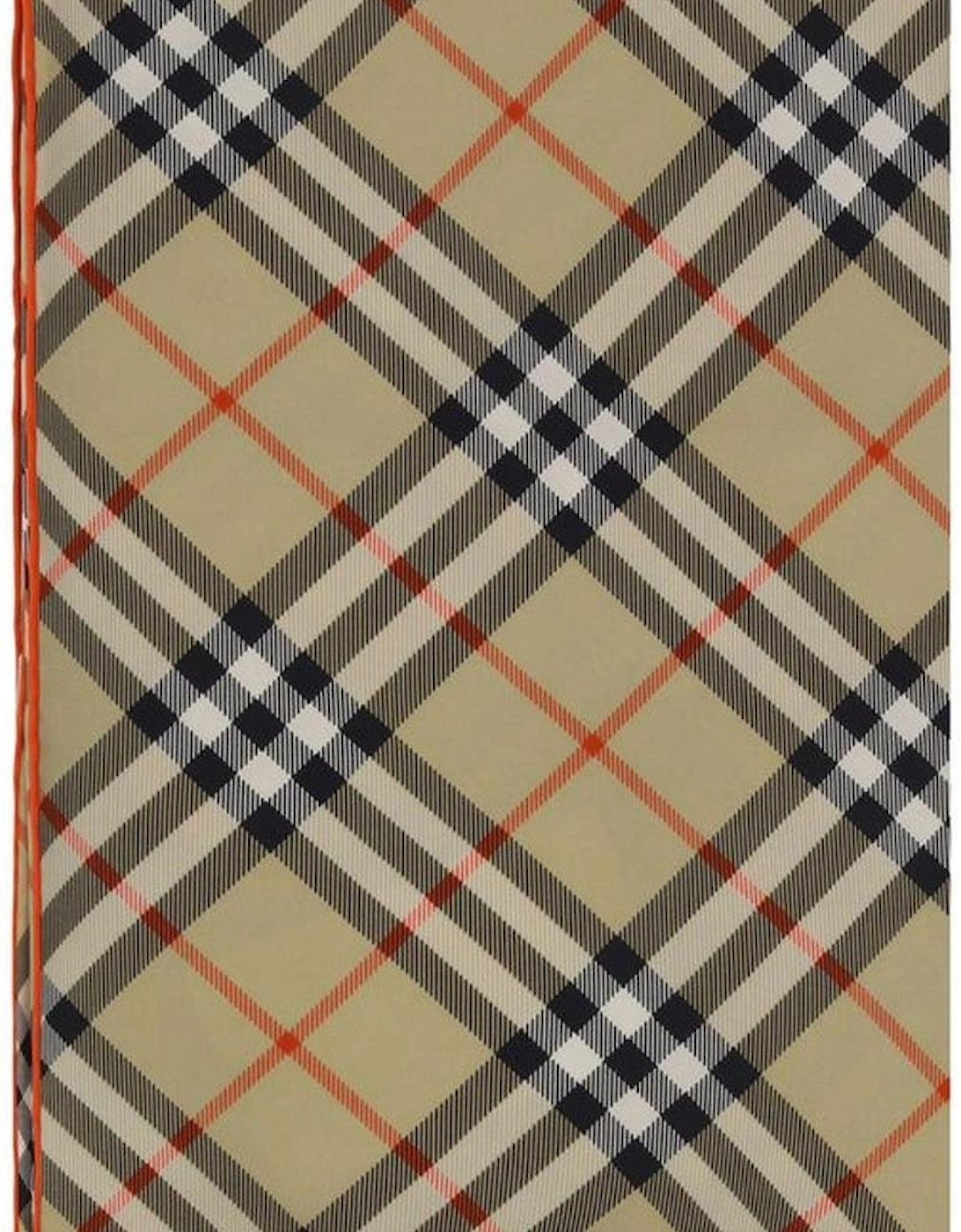 Silk Scarf with Iconic Check Pattern Women - Beige Scarves, 4 of 3