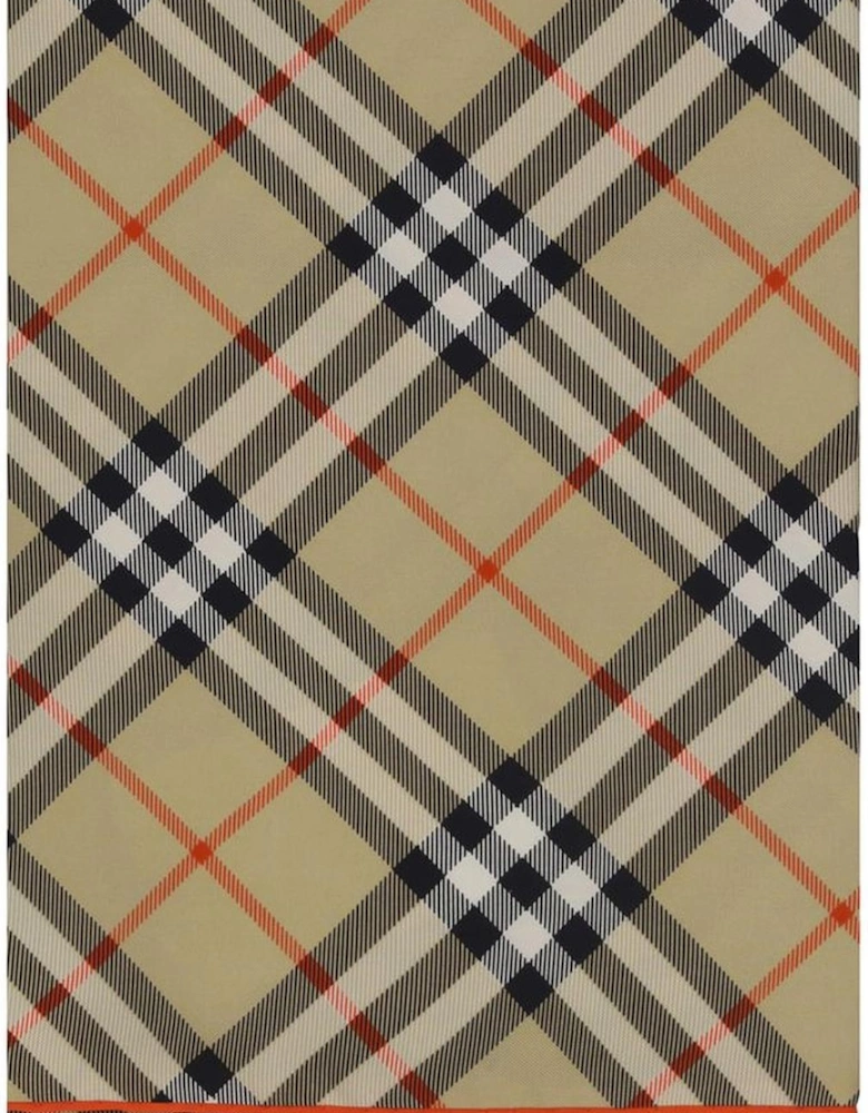 Silk Scarf with Iconic Check Pattern Women - Beige Scarves