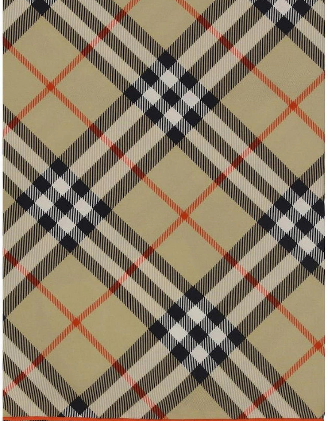 Silk Scarf with Iconic Check Pattern Women - Beige Scarves
