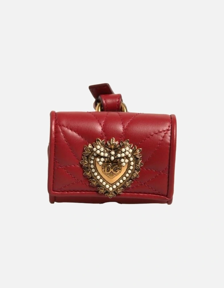 Lamb Leather Airpods Case with Hand Strap Women - Red Miscellaneous
