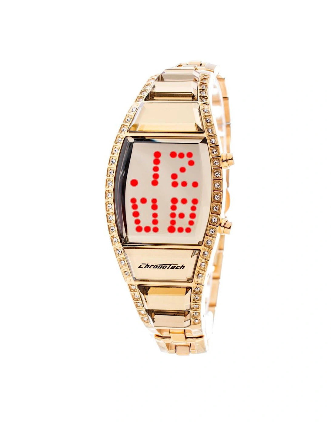 Quartz Digital Steel Case Watch with Steel Bracelet Women - Gold, 3 of 2