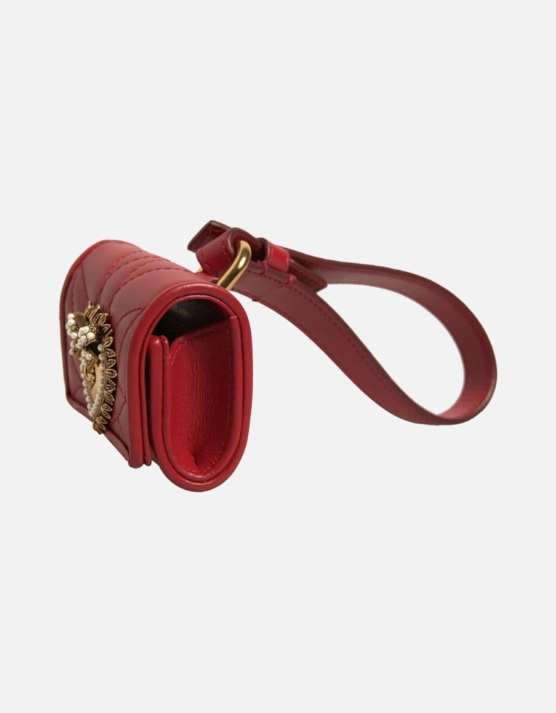 Lamb Leather Airpods Case with Hand Strap Women - Red Miscellaneous
