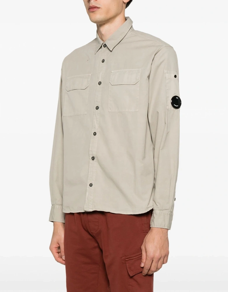 Organic Gabardine Lens Shirt Beige