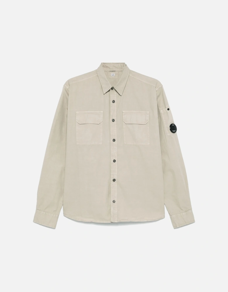 Organic Gabardine Lens Shirt Beige