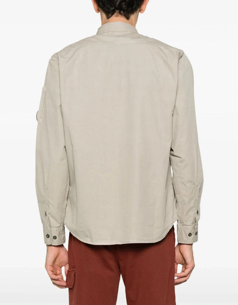 Organic Gabardine Lens Shirt Beige