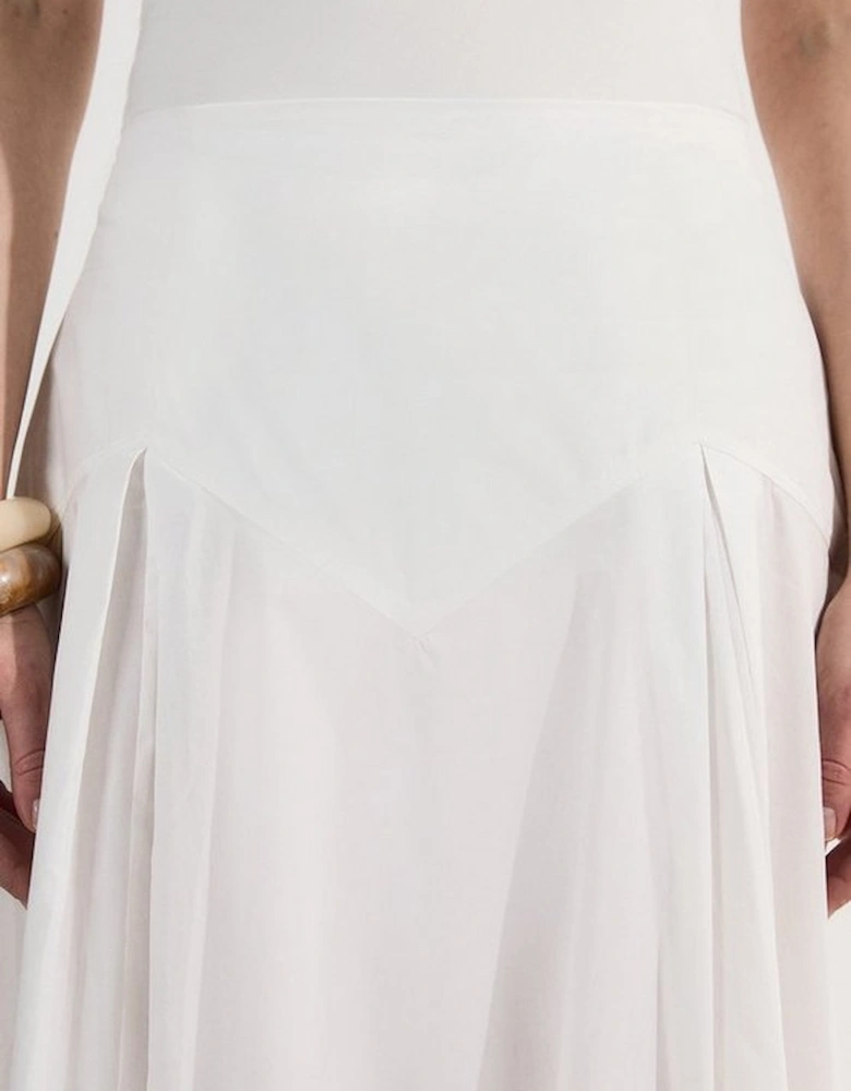 Cotton Woven Prom Skirt With Dropped Waist Detail