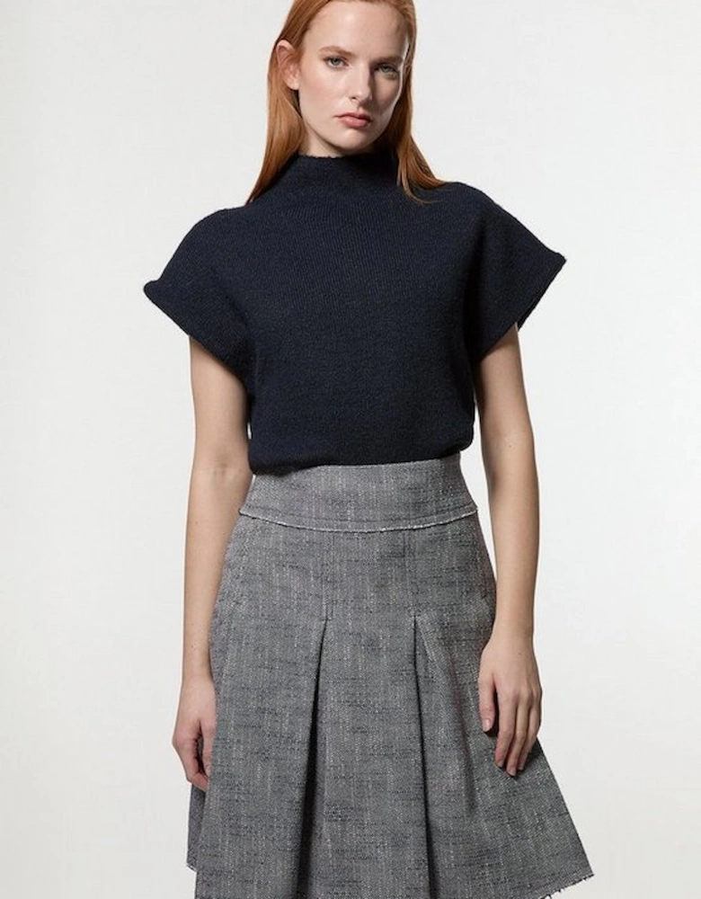 Spring Tweed Tailored Full Skirt