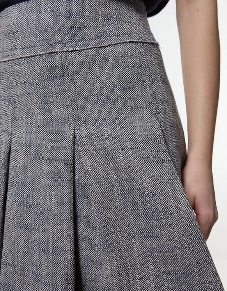 Spring Tweed Tailored Full Skirt