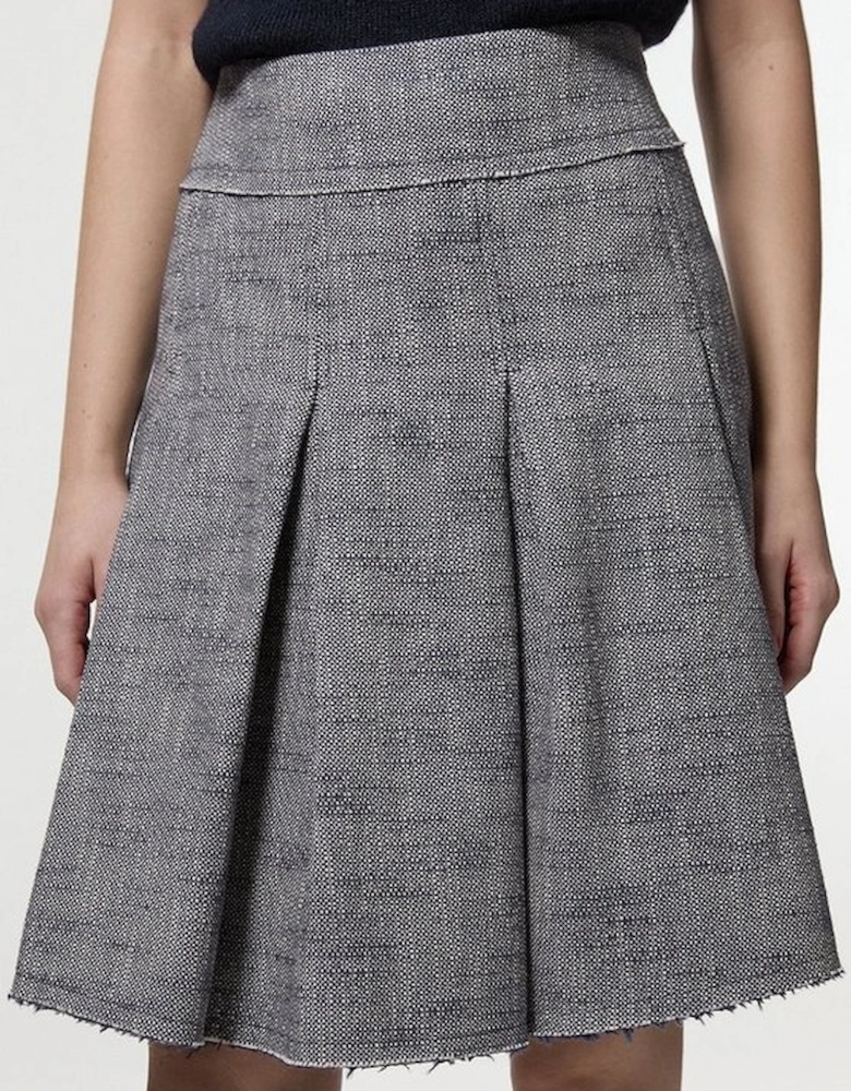 Spring Tweed Tailored Full Skirt