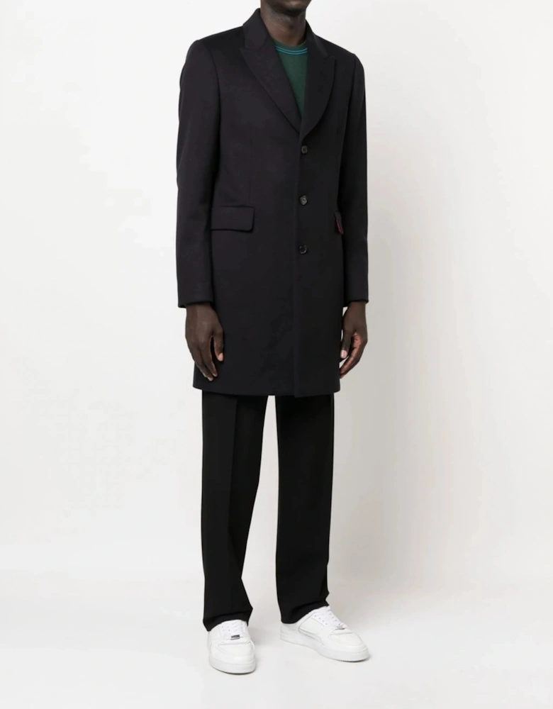 Wool Cashmere Epsom Coat Navy