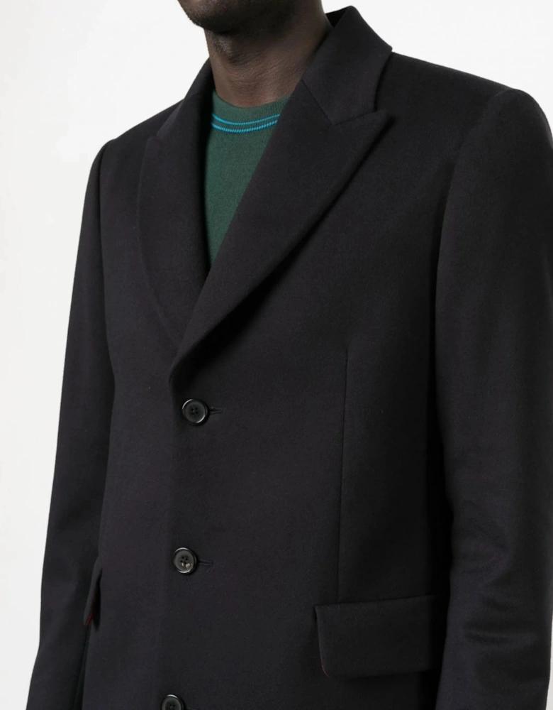 Wool Cashmere Epsom Coat Navy