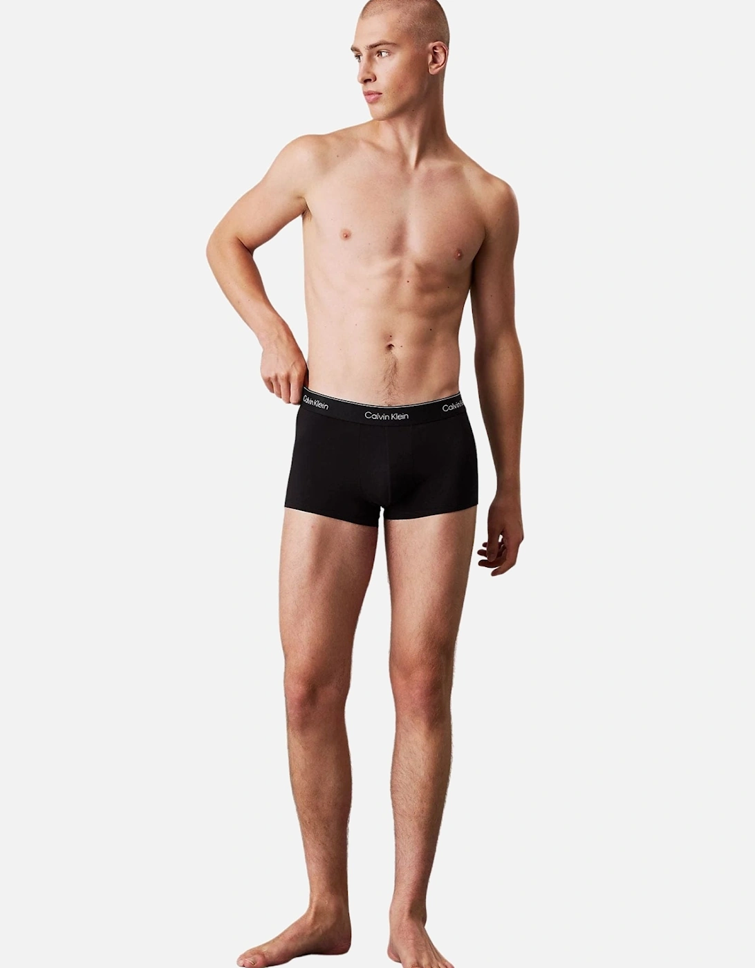 5-Pack Icon Cotton Stretch Low-Rise Boxer Trunks, All Black