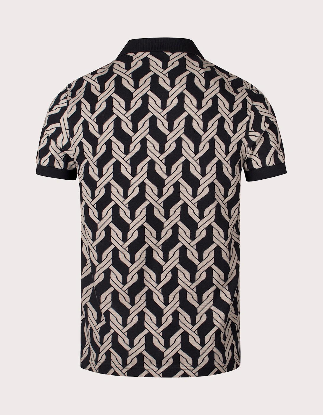 Cable Knit Print Polo Shirt