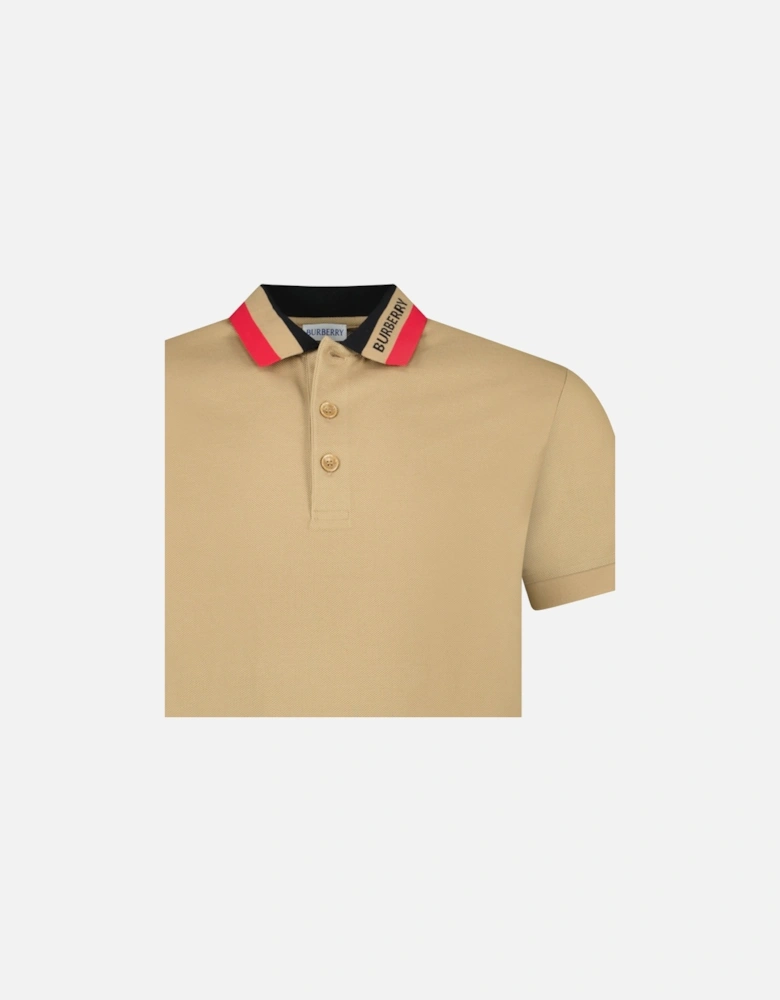 'Edney' Collar Logo Polo-Shirt Beige