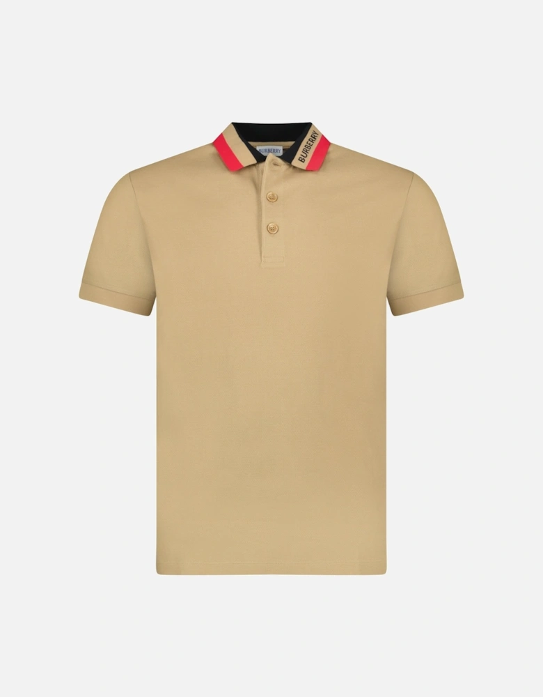 'Edney' Collar Logo Polo-Shirt Beige