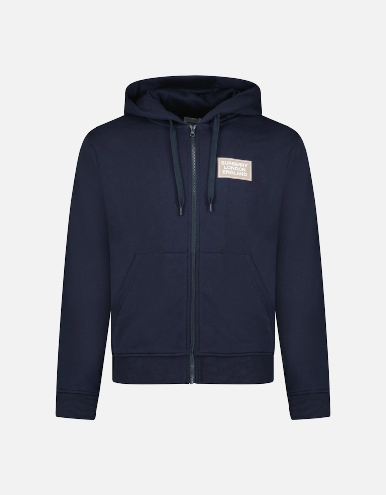 'Keira' Logo Hoodie Zip Sweatshirt Navy