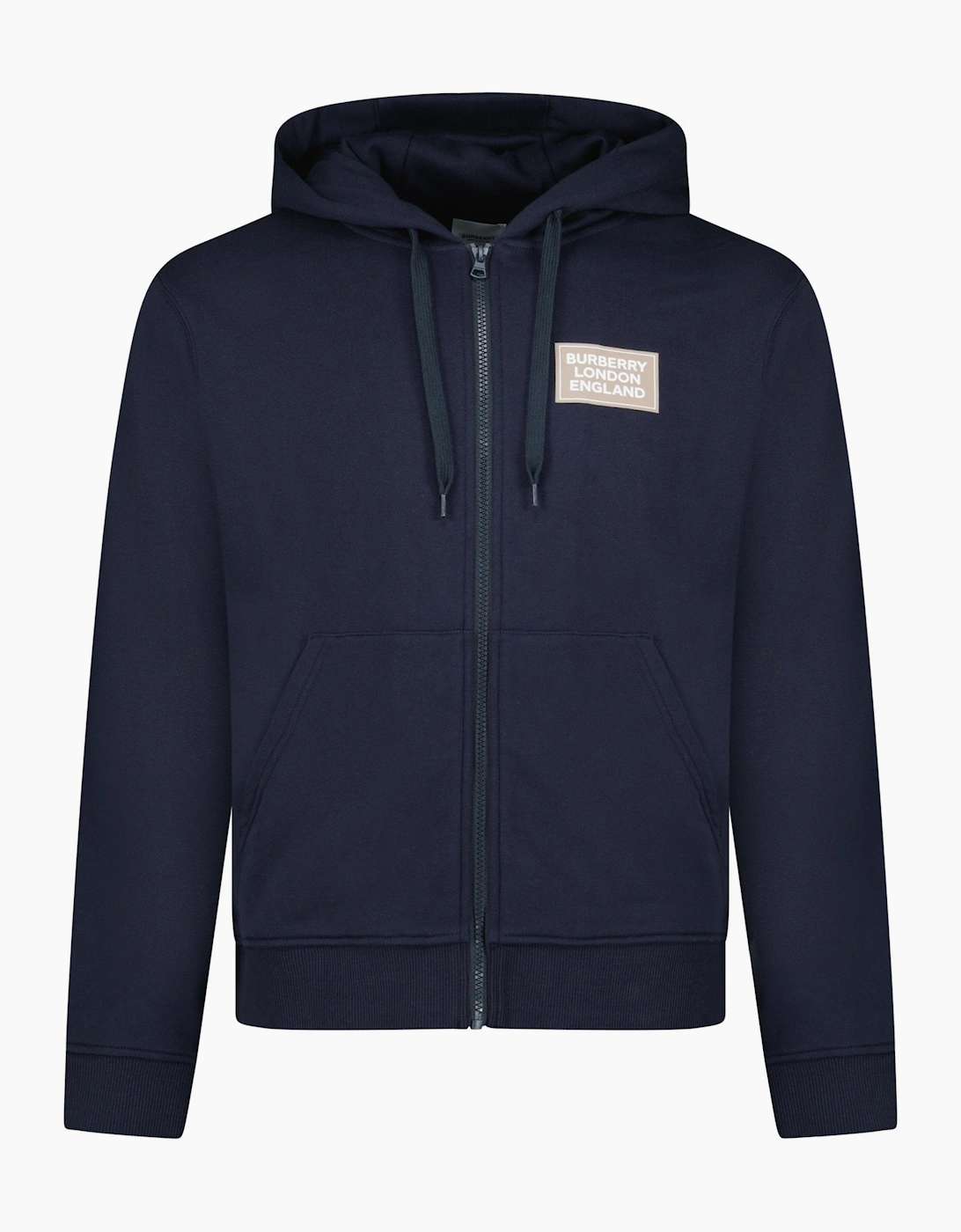 Burberry Women's Navy 'Keira' Logo Hoodie Zip Sweatshirt  12 M
