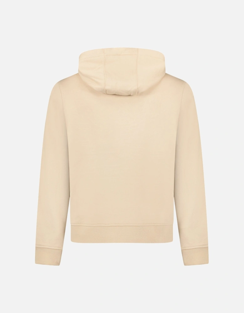 'Keira' Logo Hoodie Zip Sweatshirt Beige