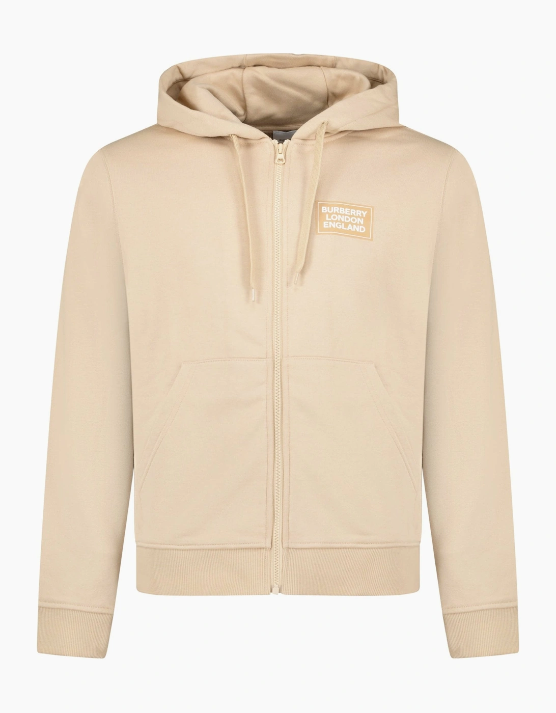 Burberry Women's Cream 'Keira' Logo Hoodie Zip Sweatshirt Beige  14 L
