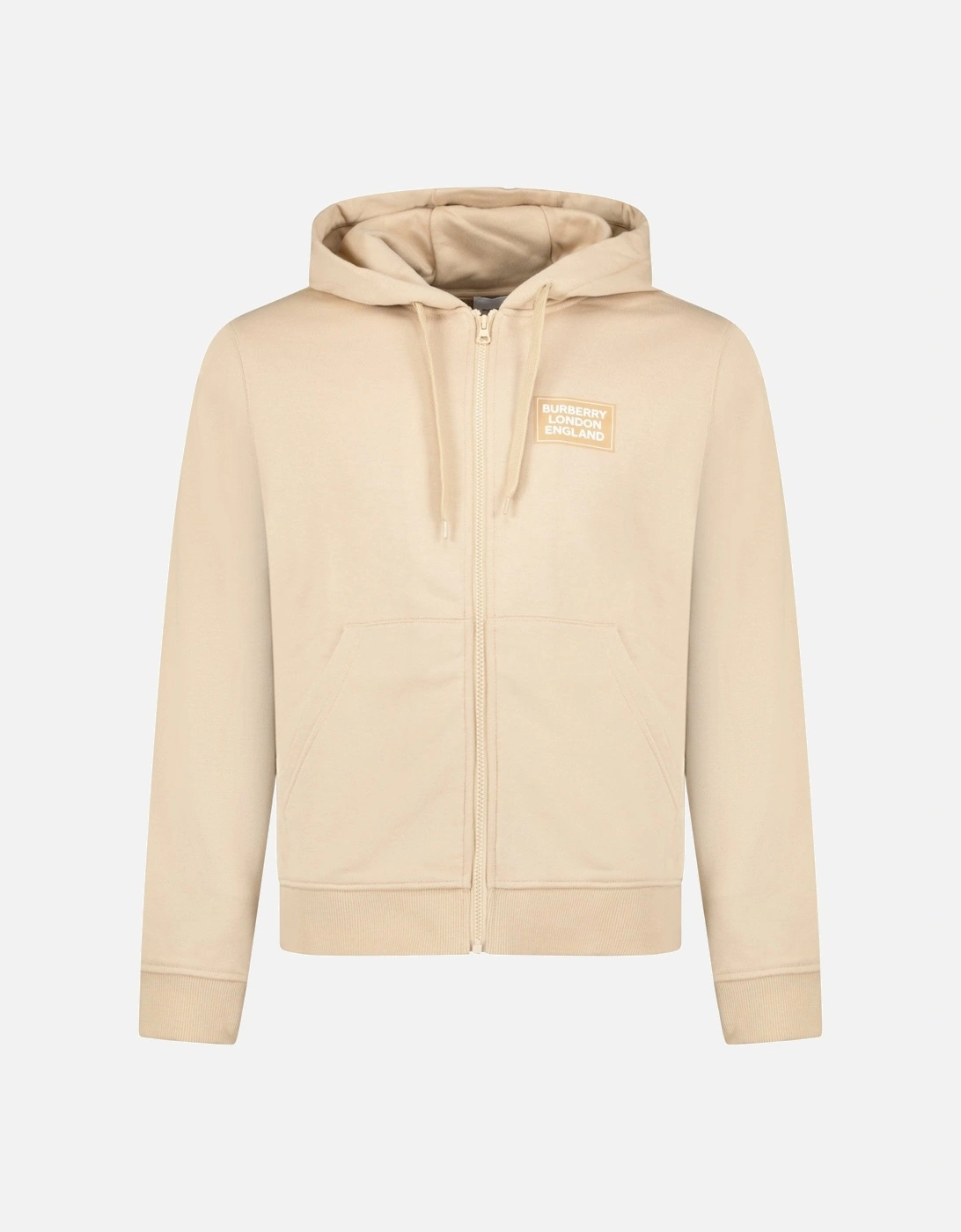 'Keira' Logo Hoodie Zip Sweatshirt Beige, 3 of 2