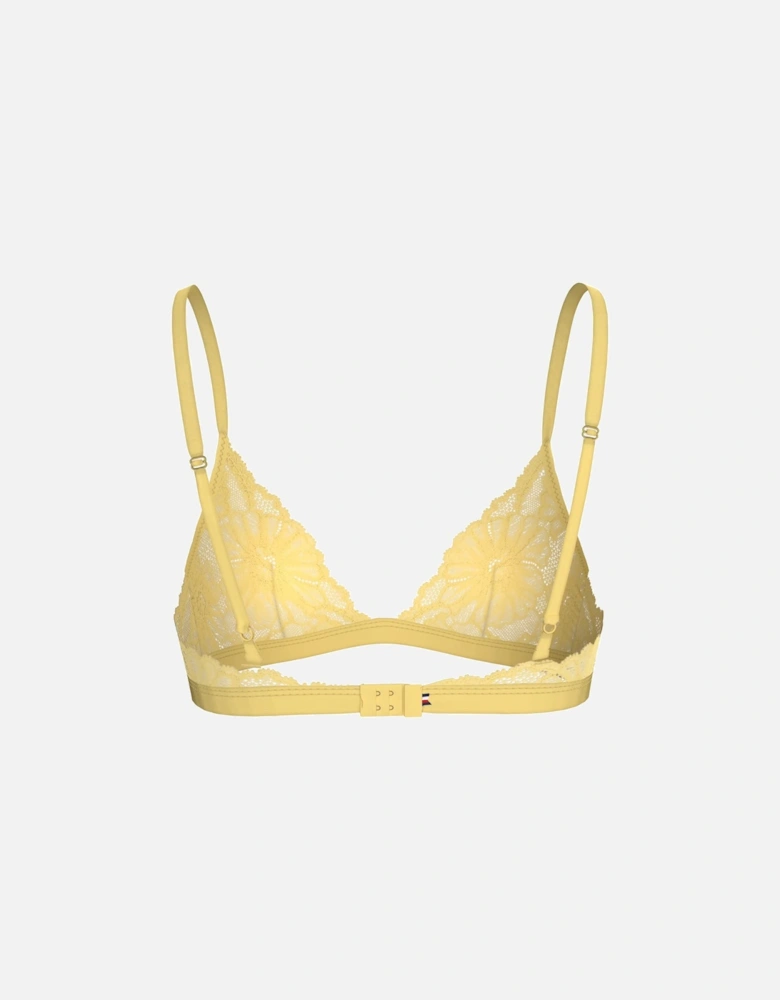 Floral Lace Triangle Bra, Citronella