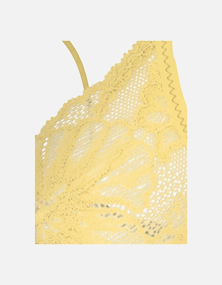 Floral Lace Triangle Bra, Citronella