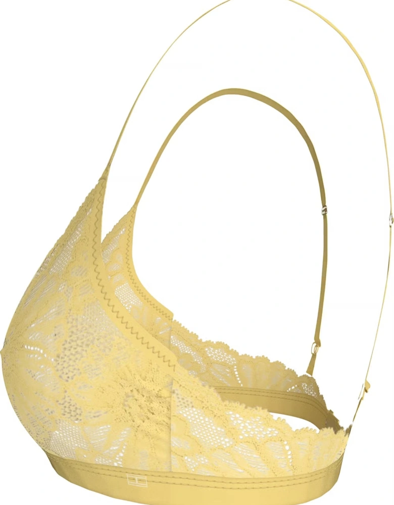 Floral Lace Triangle Bra, Citronella