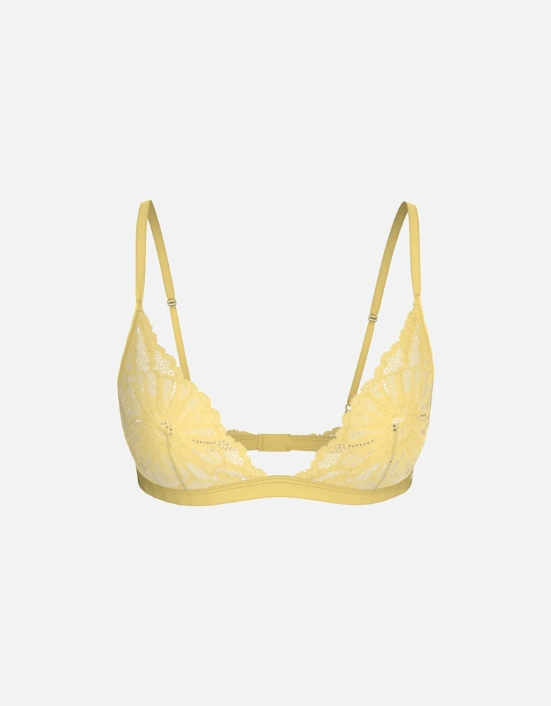 Floral Lace Triangle Bra, Citronella