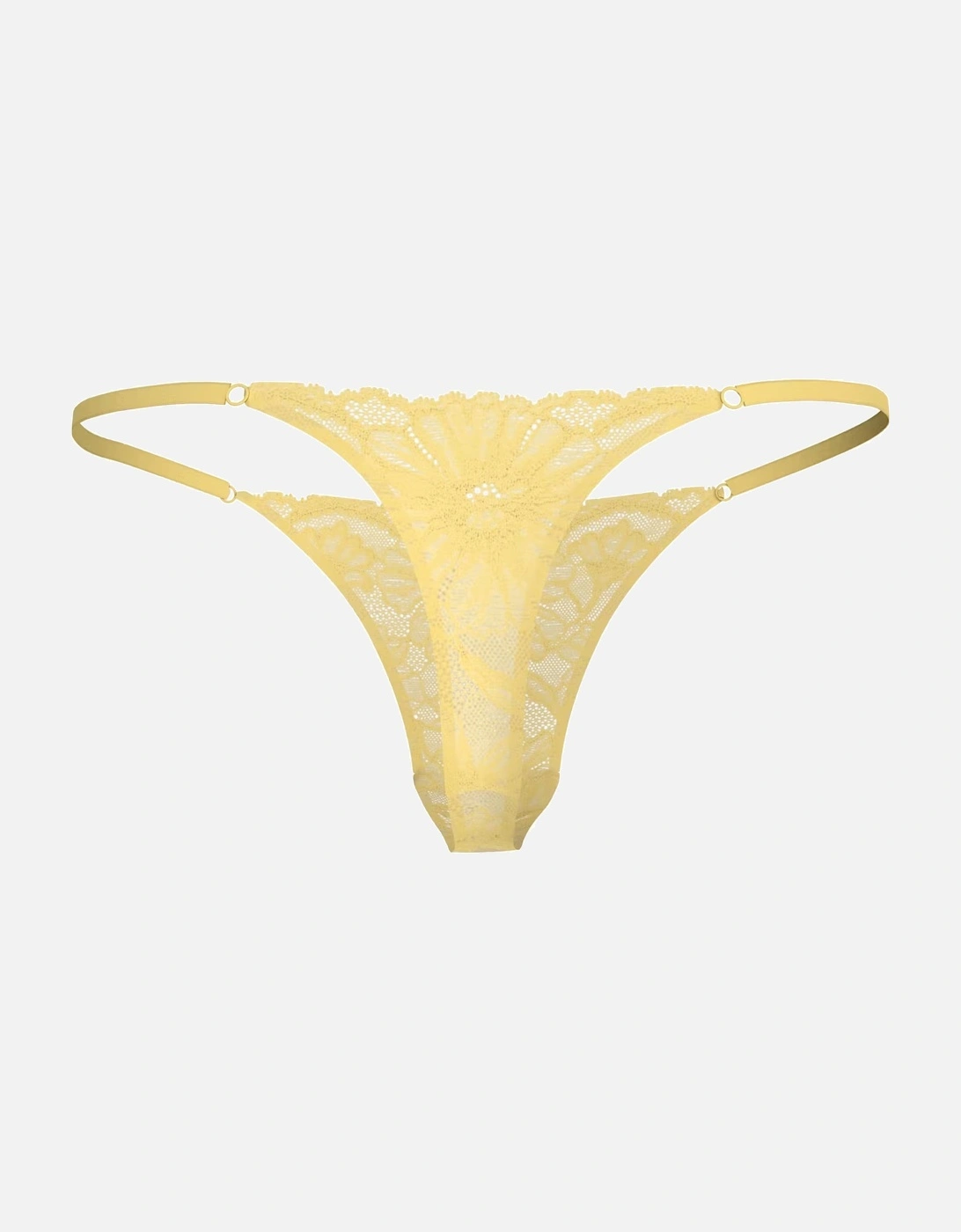 Floral Lace Tanga Thong, Citronella