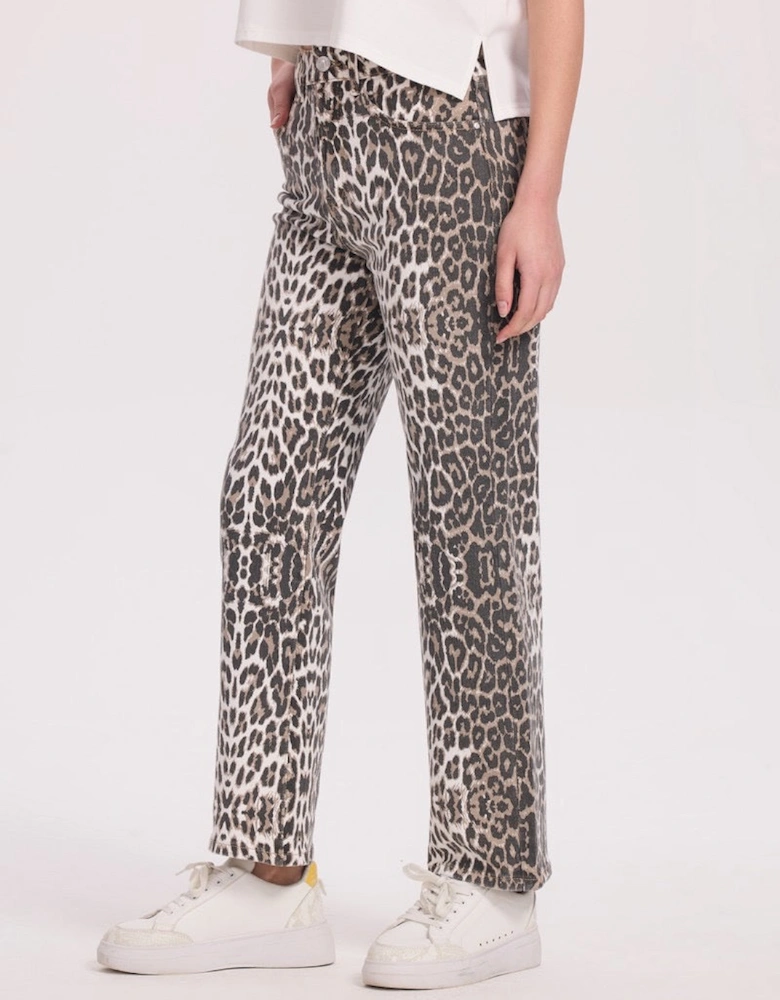 Leopard stretch jeans