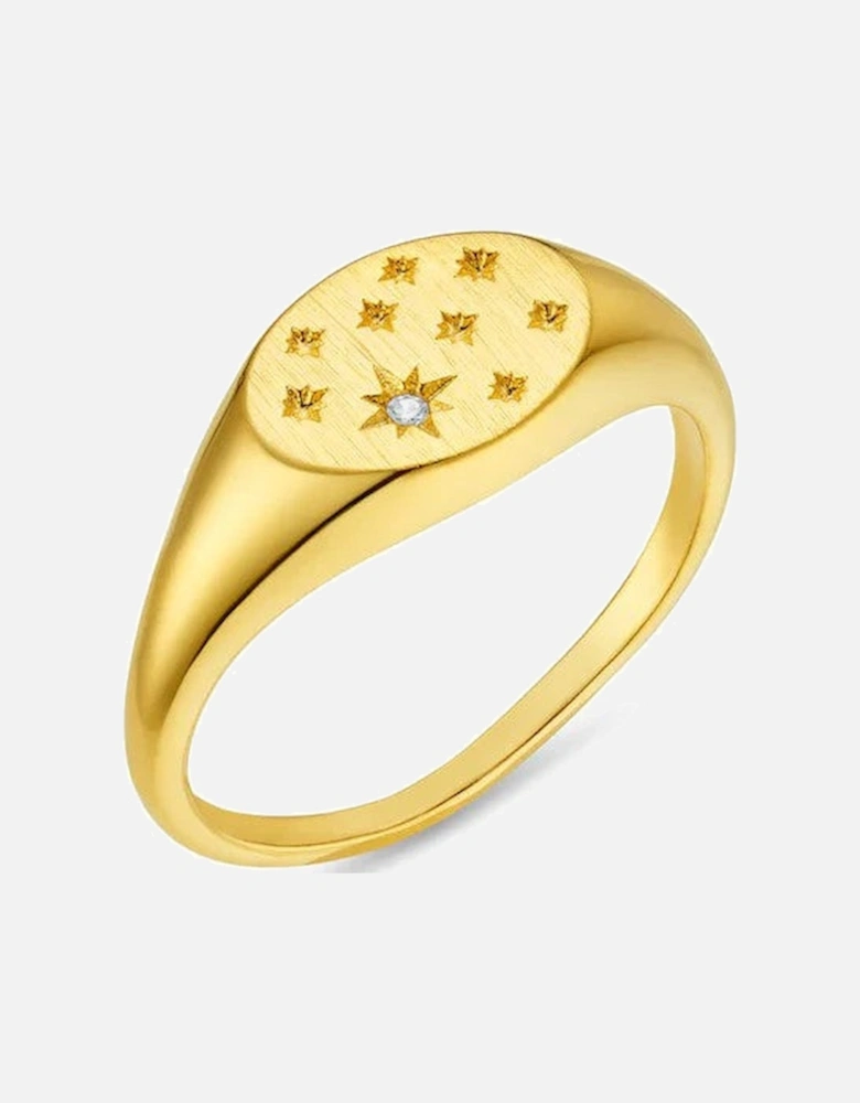 Crystal Starburst Signet Ring ML